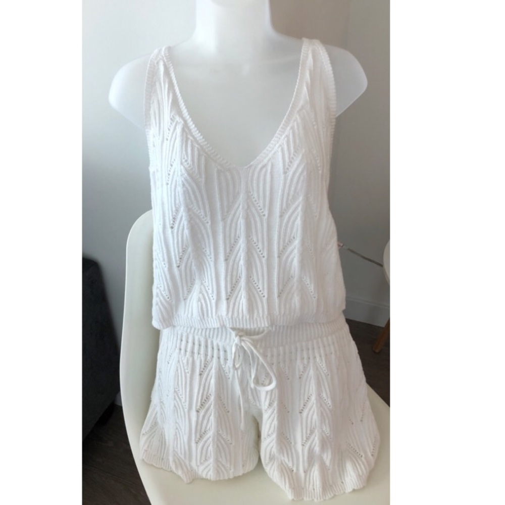 White Knit Tank & Short Set 🤍